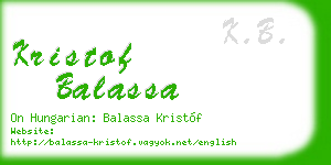 kristof balassa business card