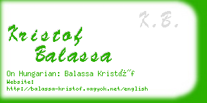 kristof balassa business card